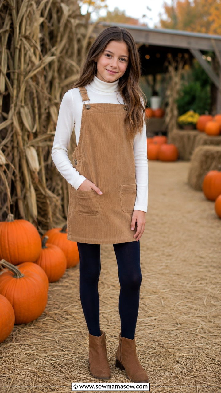 Corduroy Jumper And Turtleneck Preppy Tween Outfit - 30 Tween outfit ideas preppy