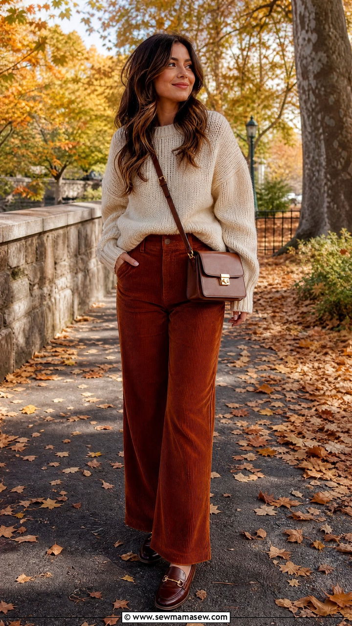 Corduroy Pants With a Sweater and Loafers - 30 How to style loafers