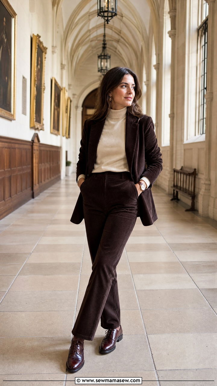 Corduroy suit set - 25 classy dark academia outfits