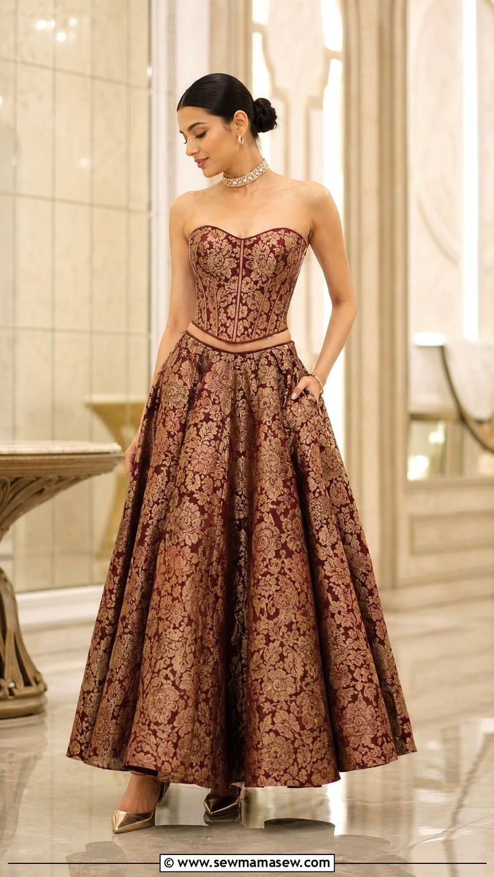 Corset Blouse Lehenga For Evening Event - 20 Wedding guest outfit ideas Indian wedding