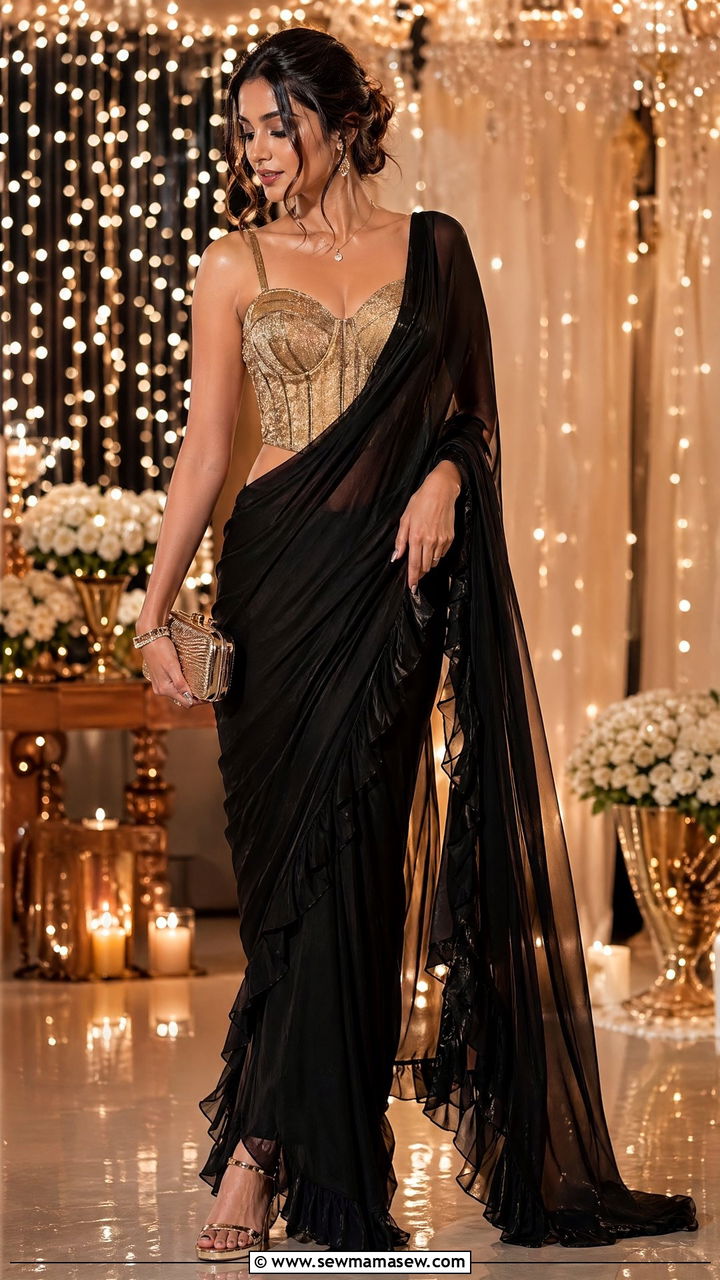 Corset Blouse Saree For Diwali Party - 35 Diwali outfit ideas for women
