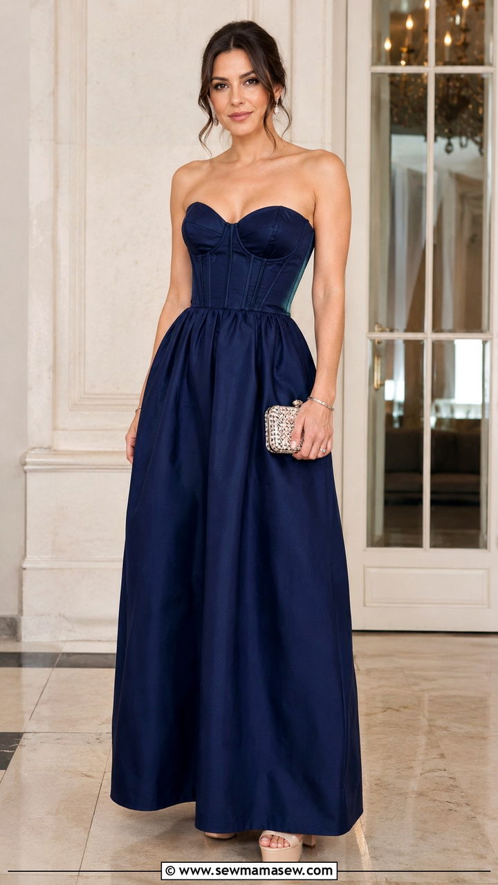 Corset Bodice A Line Gown - 25 Wedding guest outfit ideas apple shape
