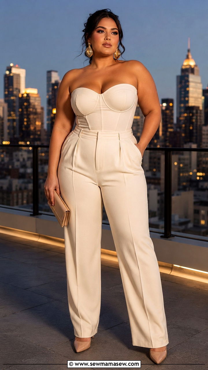 Corset Top Trousers Outfit Plus Size - 30 Spring outfits for curvy women