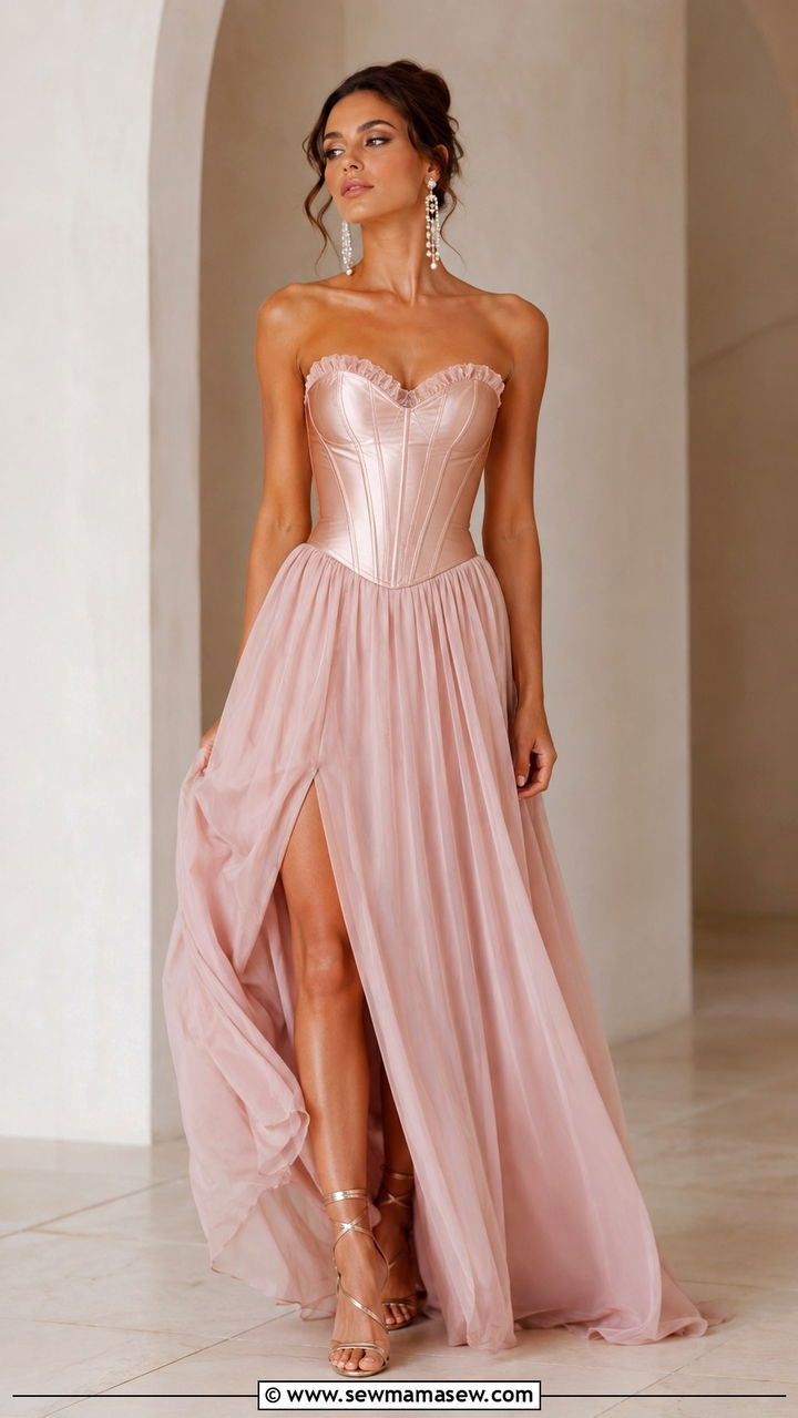 Corset Top With Flowing Maxi Skirt Outfit - 25 romantic outfits aesthetic