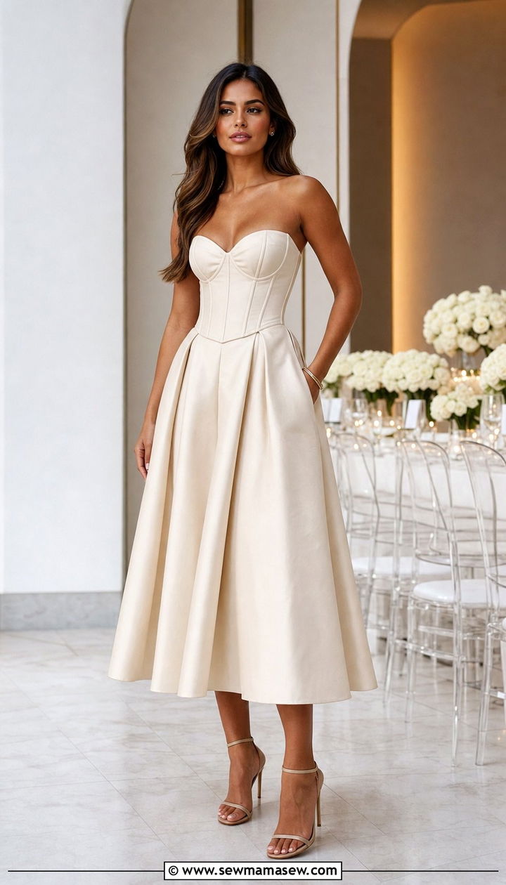 Corset Top With Full Midi Skirt - 25 classy outfits for women with tummy