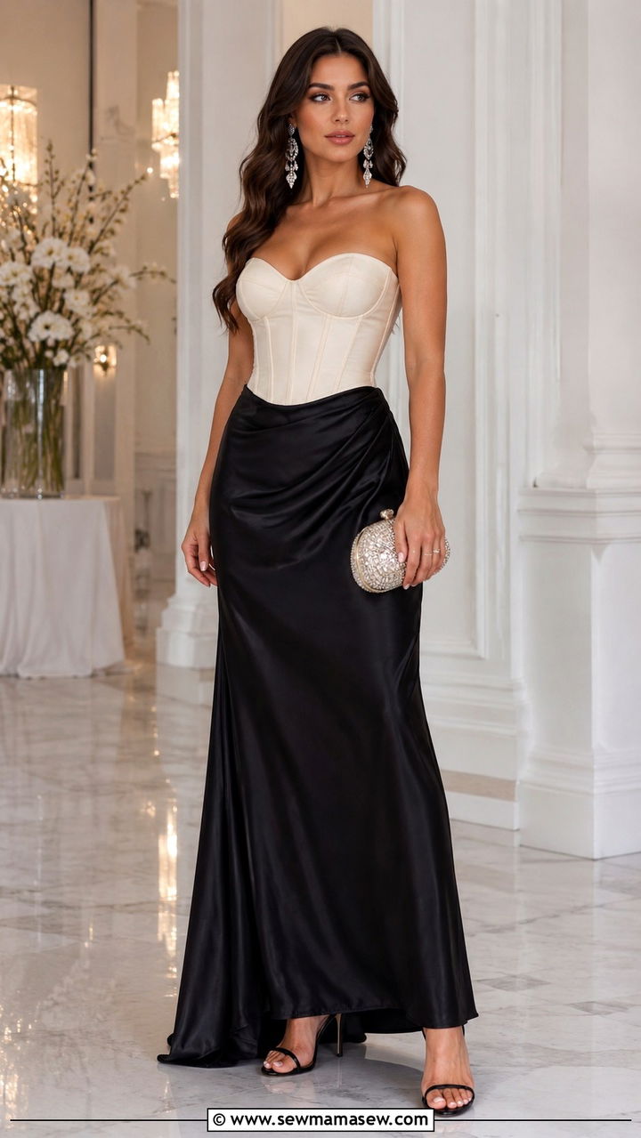 Corset Top with Maxi Skirt - 30 classy maxi skirt outfits