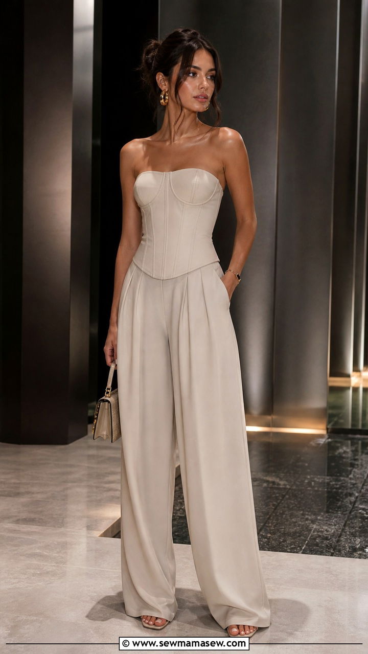 Corset Top with Palazzo Pants Milan - 40 What to wear in Milan