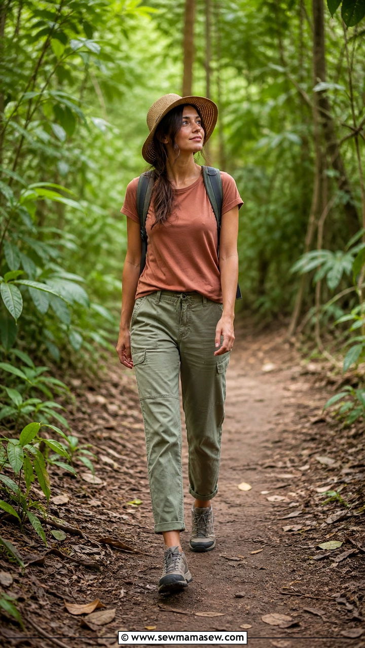 Costa Rica nature walk outfit with neutral earth tones - 40 What to wear in Costa Rica