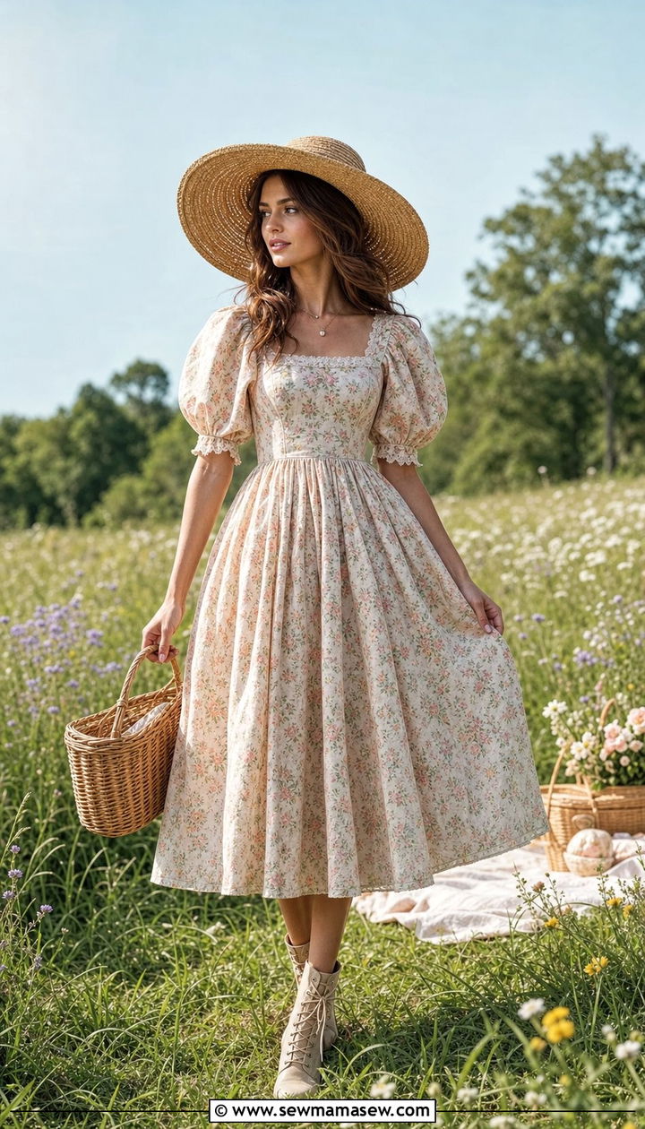 Cottagecore midi dress fairycore outfit - 25 spring fairycore outfit ideas