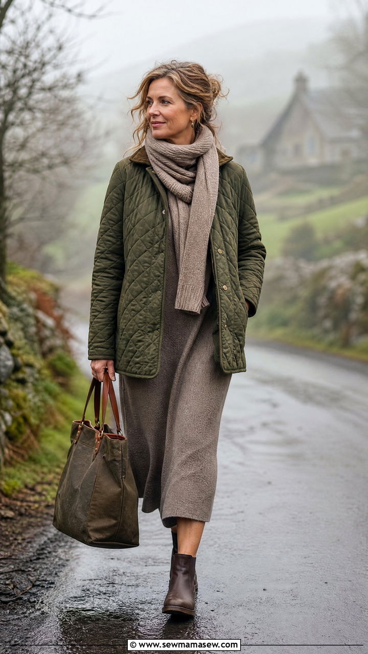 Cottagecore quilted jacket outfit - 30 Cottagecore outfits for women over 40
