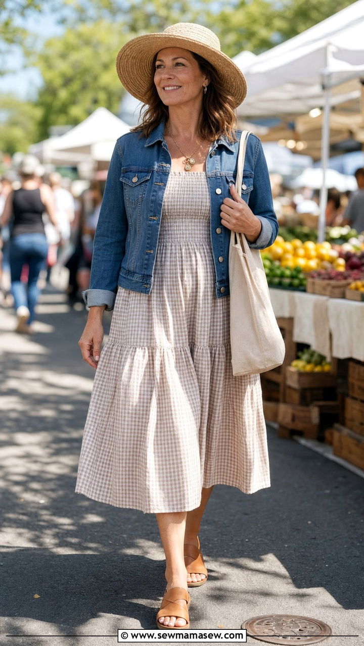 Cottagecore sundress with straw hat outfit - 25 fairycore outfit ideas for women over 40