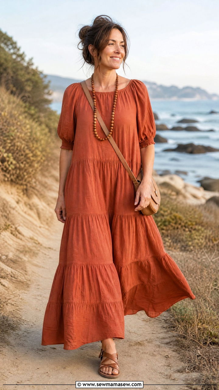 Cottagecore tiered maxi dress - 30 Cottagecore outfits for women over 40