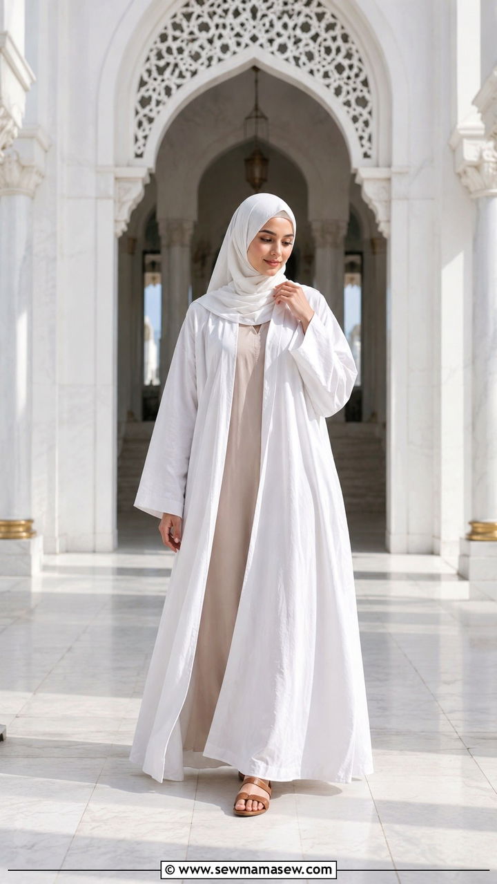 Cotton Abaya with Inner Slip Dress for Umrah - 30 Modest outfit ideas for Umrah