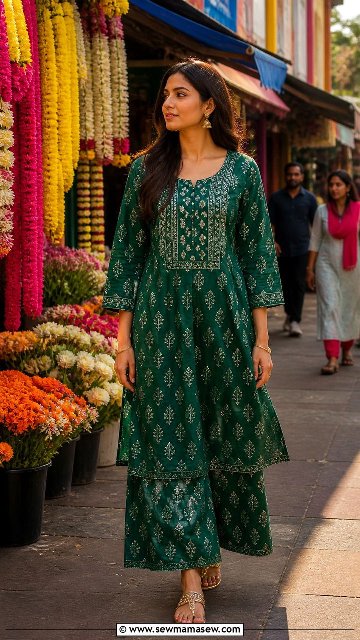 Cotton Kurta Palazzo Pants Embellished Sandals - 40 Singapore outfit ideas