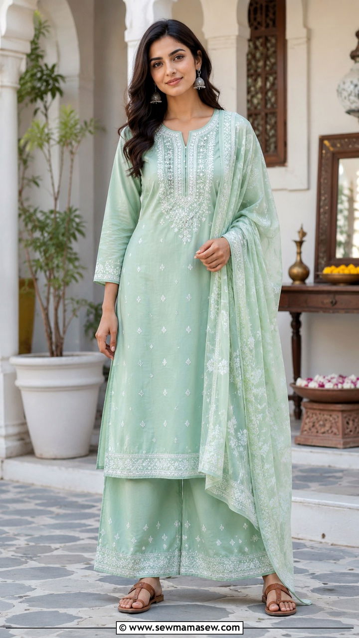 Cotton Kurta Set With Palazzo Pants Outfit - 25 Modest outfit ideas for summer heat hot weather