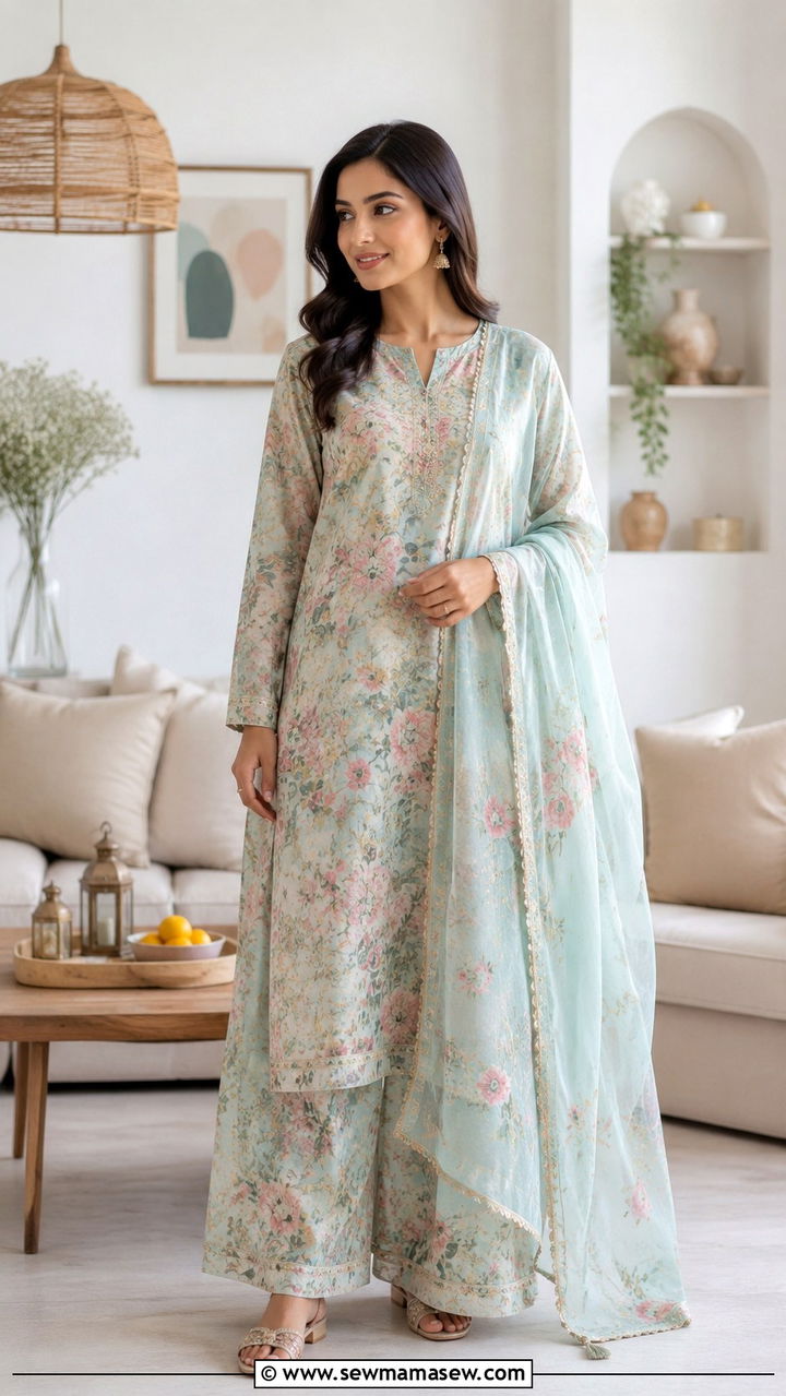 Cotton Kurta Set with Palazzo Pants - 25 Ramadan matching set outfit ideas