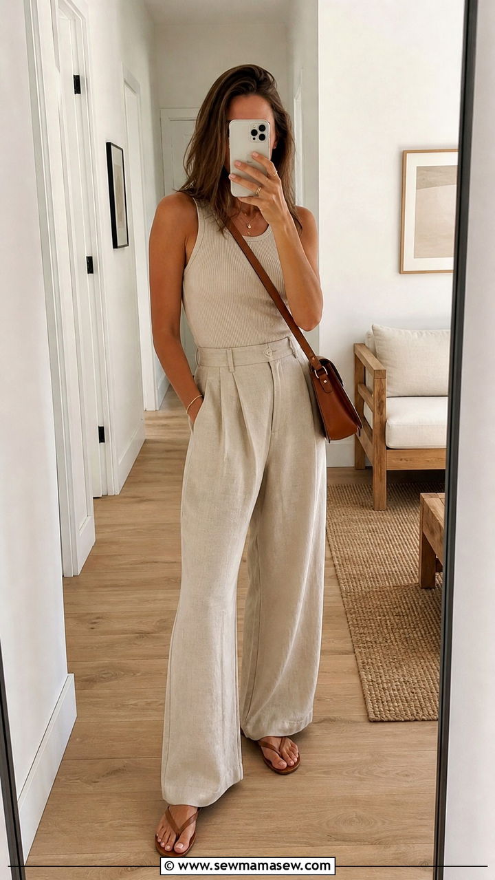 Cotton Poplin Shirtdress With White Leather Sneakers - 40 summer scandinavian outfits