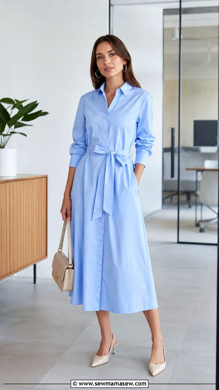 Cotton Poplin Shirtdress and Slingback Heels - 25 Polished summer outfit ideas 2026
