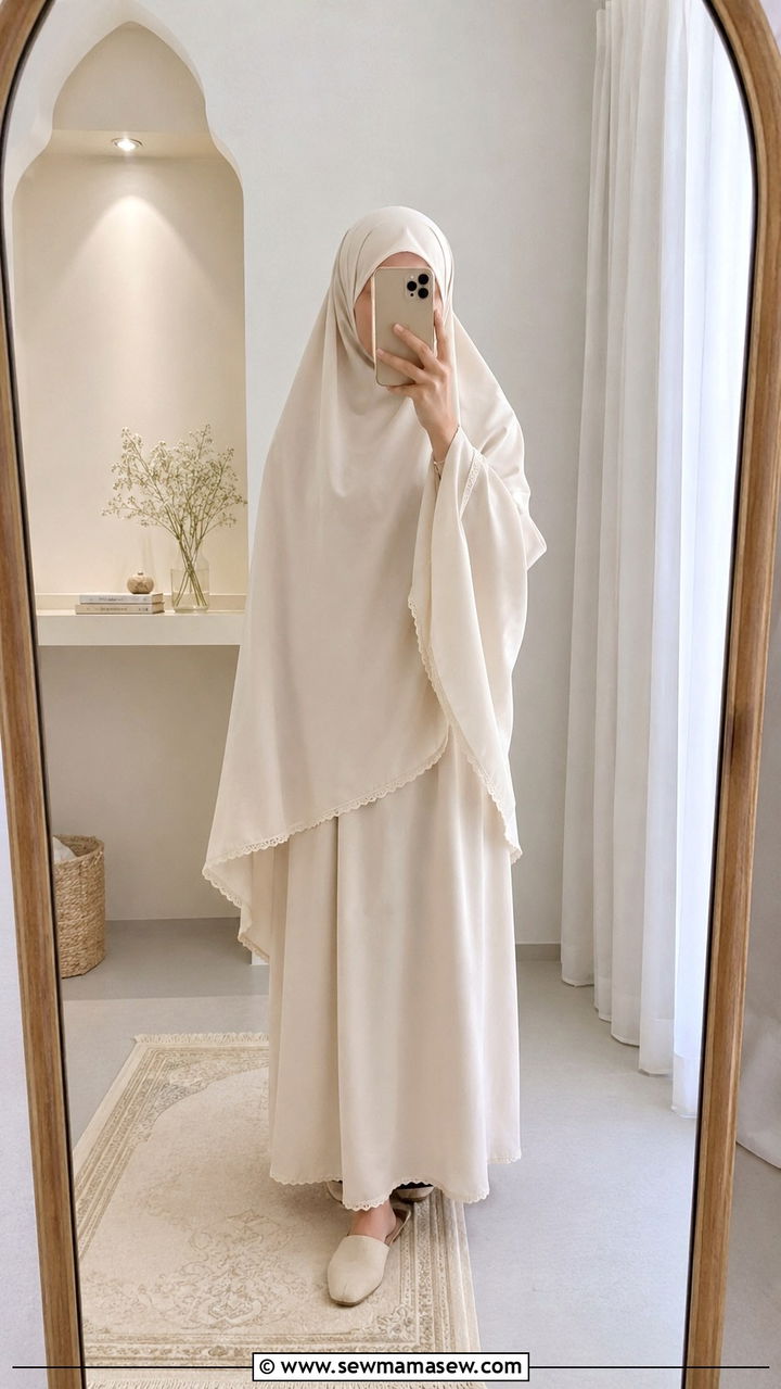 Cotton Prayer Set with Khimar - 25 Ramadan matching set outfit ideas