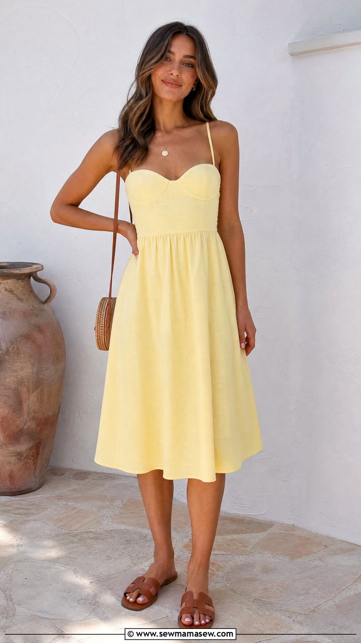 Cotton Sundress and Flat Sandals Summer Outfit - 30 summer pinterest outfit ideas