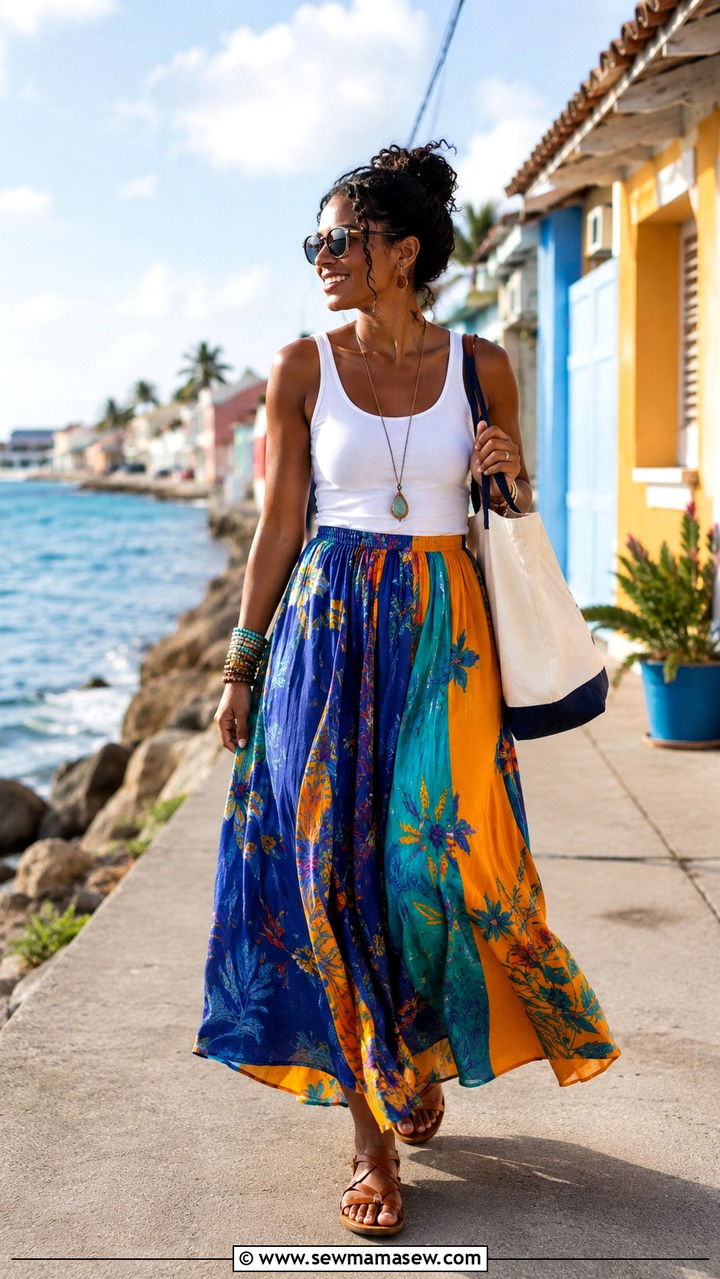 Cotton Tank Top With Maxi Skirt Barbados Day Look - 25 Barbados outfit ideas