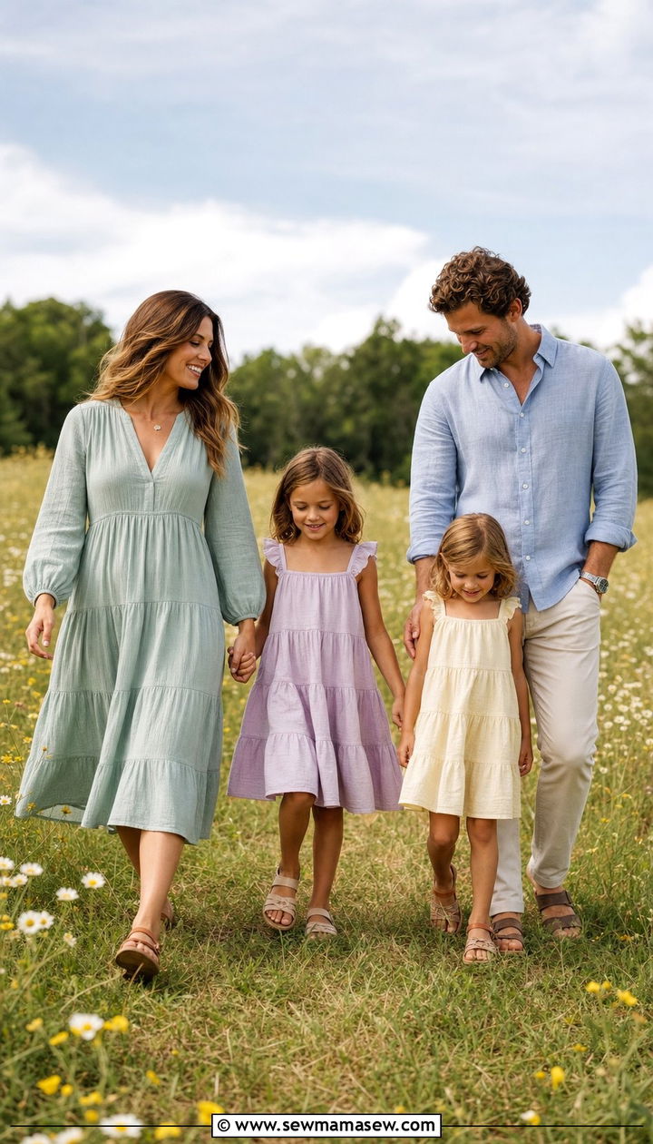 Cotton Tiered Dress Family Photo Outfits Spring 2026 - 25 Family photo outfit ideas spring 2026