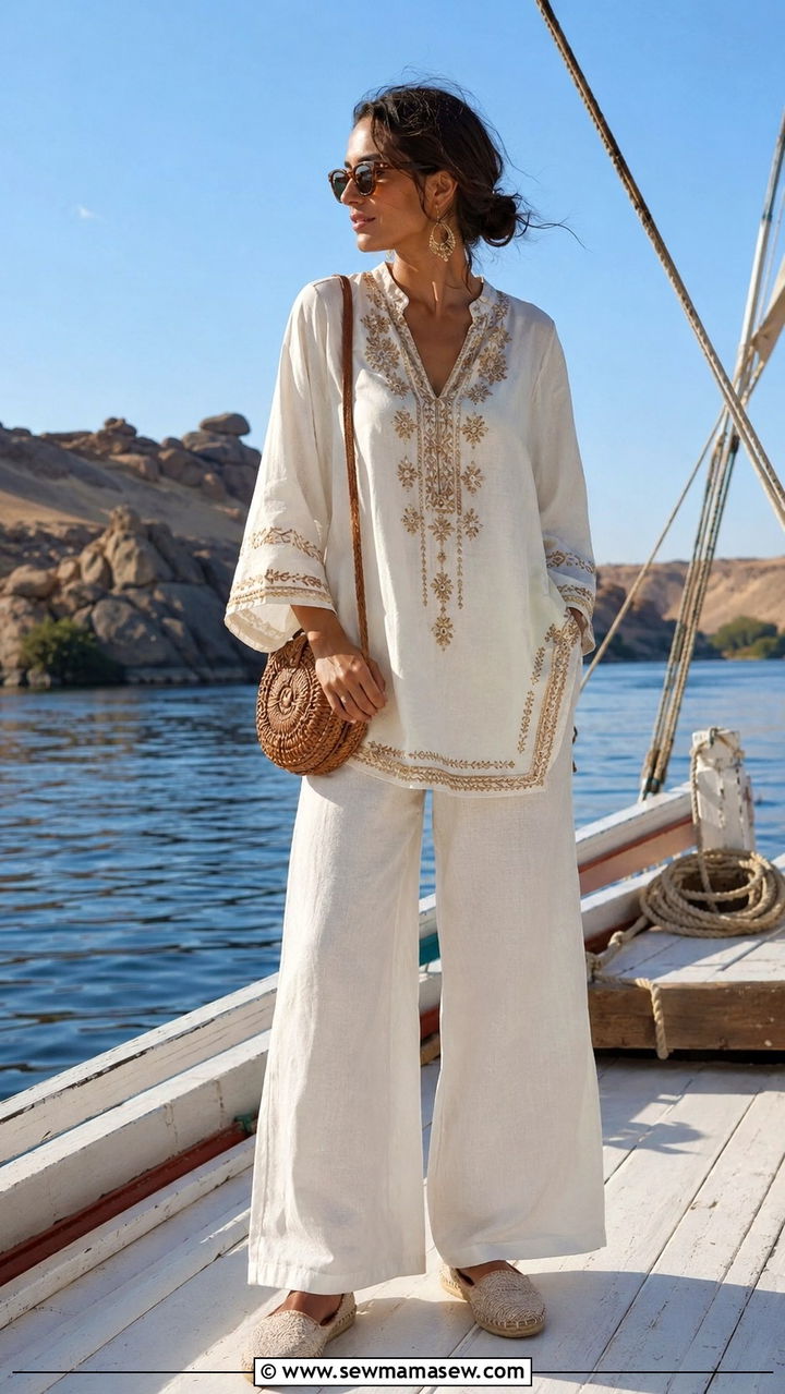 Cotton Tunic And Wide Leg Pants - 20 Aswan outfit ideas