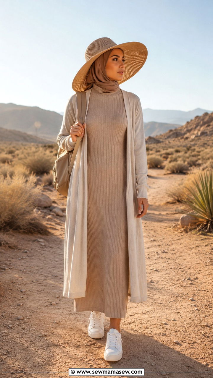 Cotton Tunic With Stretch Leggings - 25 Modest outfit ideas for desert trip
