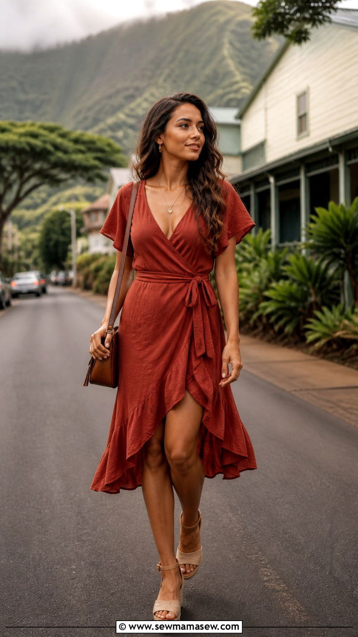 Cotton Wrap Dress For Maui - 40 What to wear in Maui