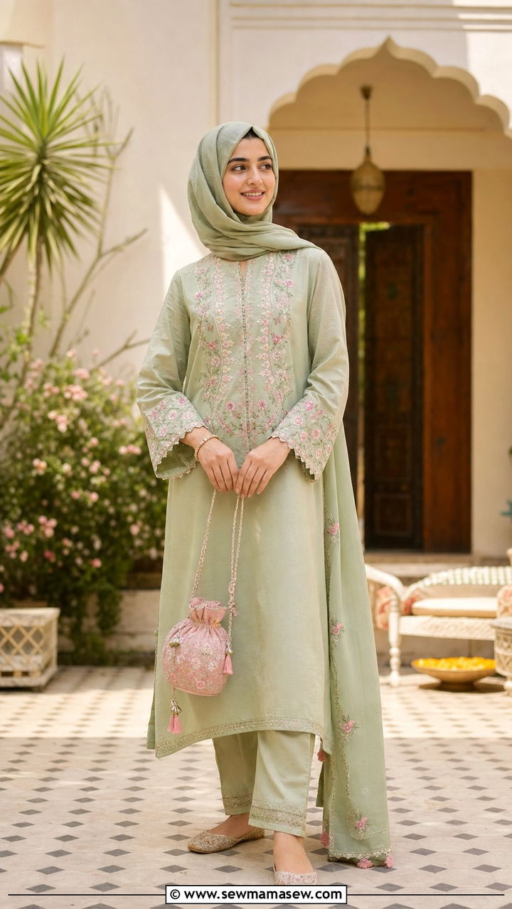 Cotton kurta set with hijab summer - 25 summer outfits for hijab women