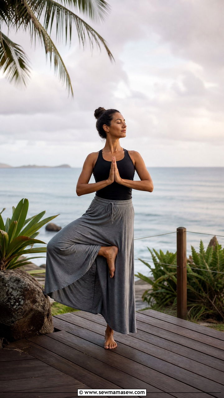 Cotton maxi skirt and tank top outfit for Fiji yoga session - 40 What to wear in Fiji