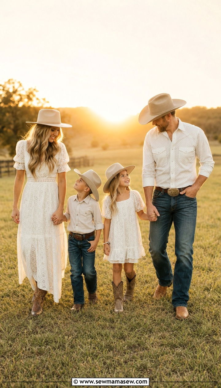 Country western neutral family photo outfit - 25 family photo outfits 2026