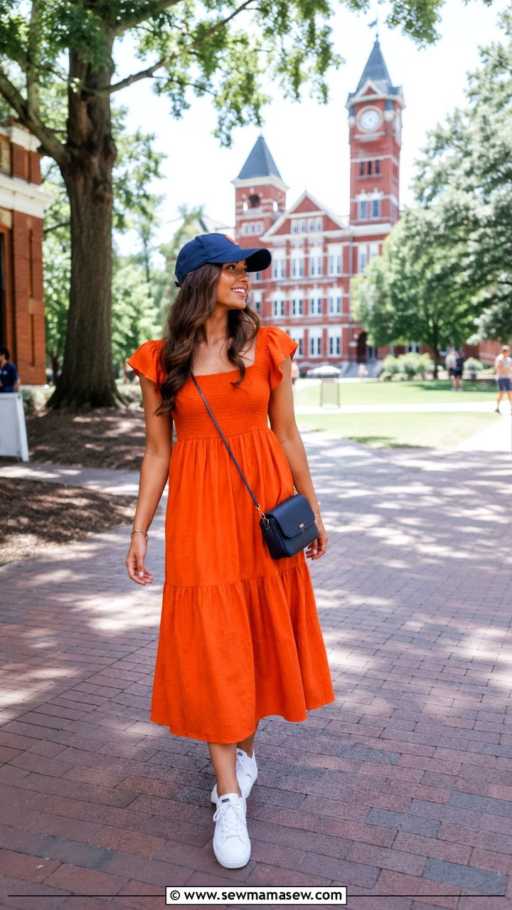 Cowboy Boots And Orange Sundress Gameday - 20 Gameday outfit ideas Auburn