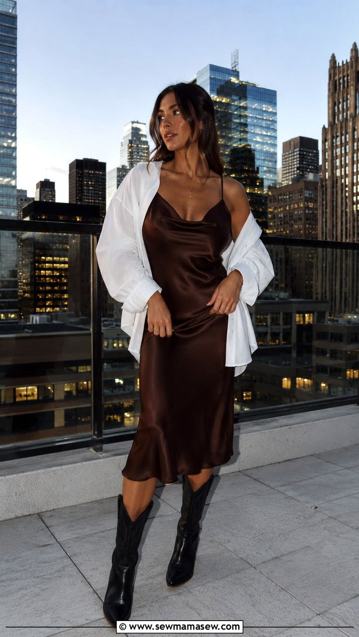 Cowboy Boots With A Slip Dress - 30 How to style cowboy boots