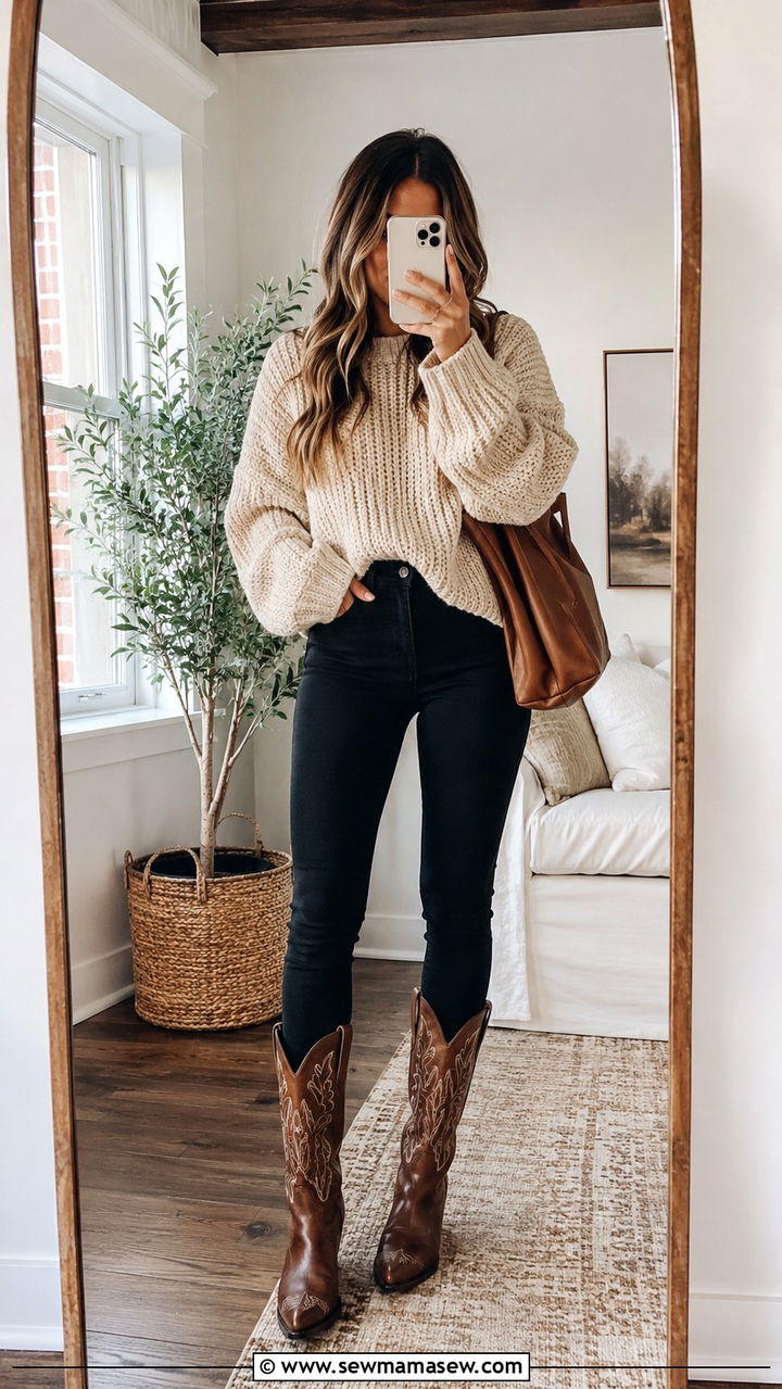 Cowboy Boots With Skinny Jeans - 30 How to style cowboy boots