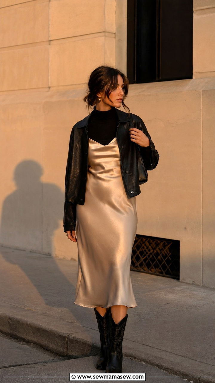 Cowboy boots with a slip dress - 20 How to style cowboy boots for travel