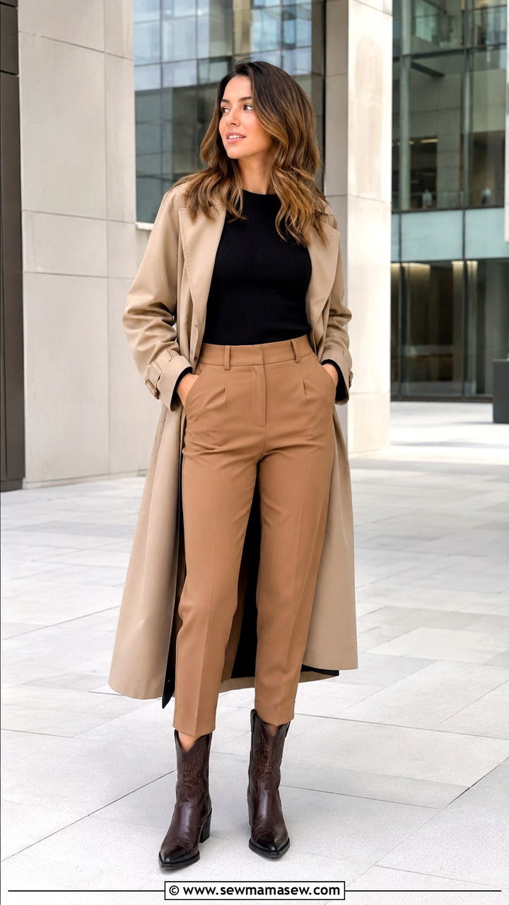 Cowboy boots with tailored trousers - 20 How to style cowboy boots for travel