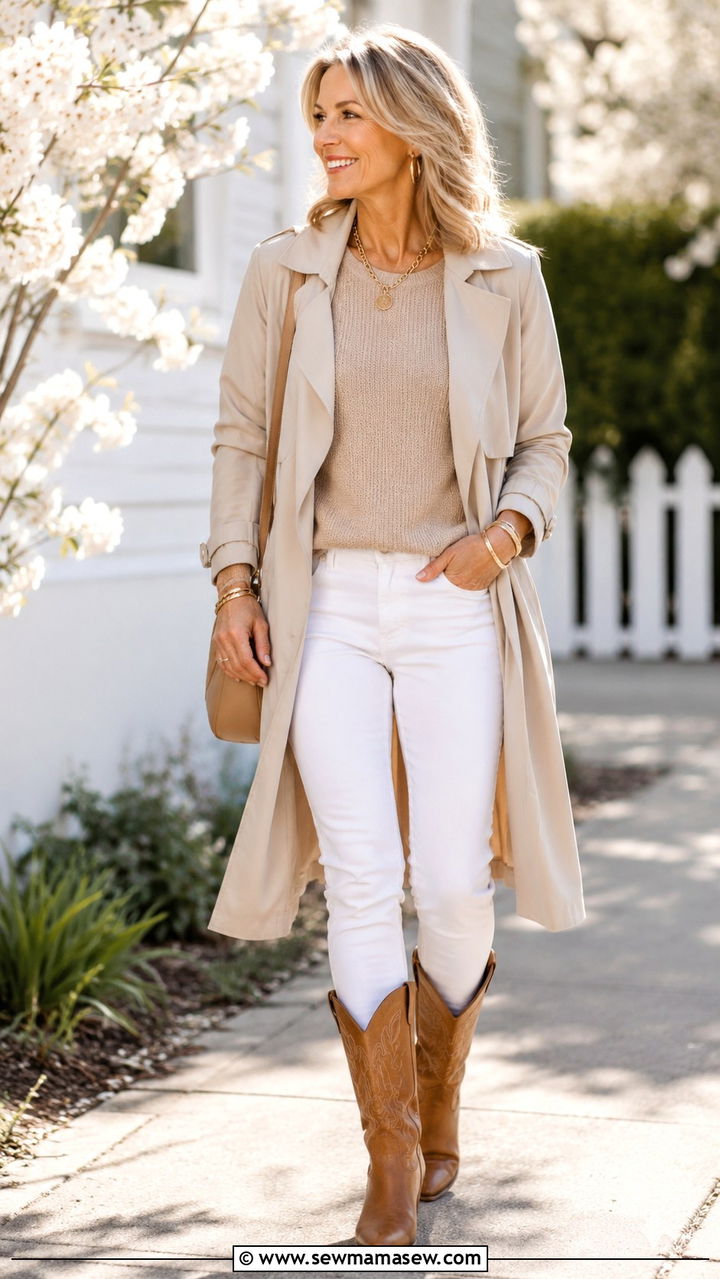 Cowboy boots with white jeans - 20 How to style cowboy boots over 50