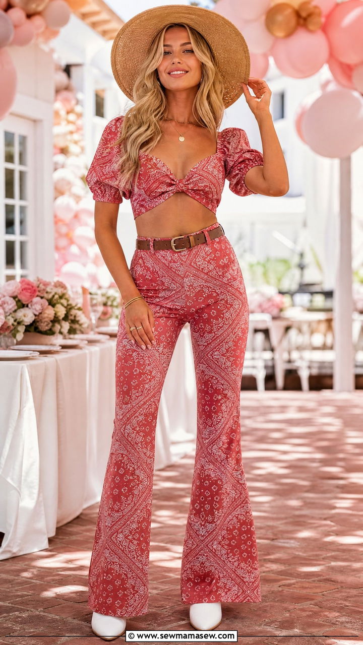 Cowgirl Outfit with Matching Two Piece Set - 30 cowgirl outfit ideas for women
