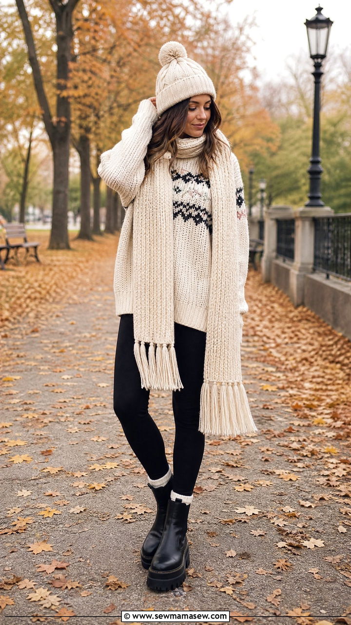Cozy Disney sweater and leggings outfit - 30 Cute Disney outfits for women