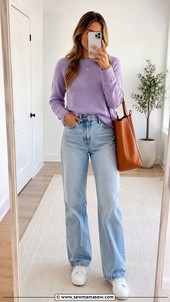 Cozy Knit With Relaxed Denim - 20 spring art of the in between outfit ideas
