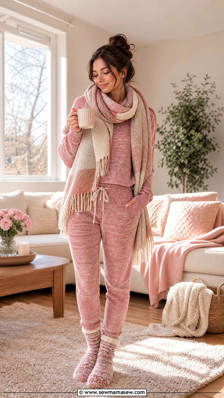 Cozy Knitted Two Piece Lounge Set - 30 Galentine's Day outfit ideas