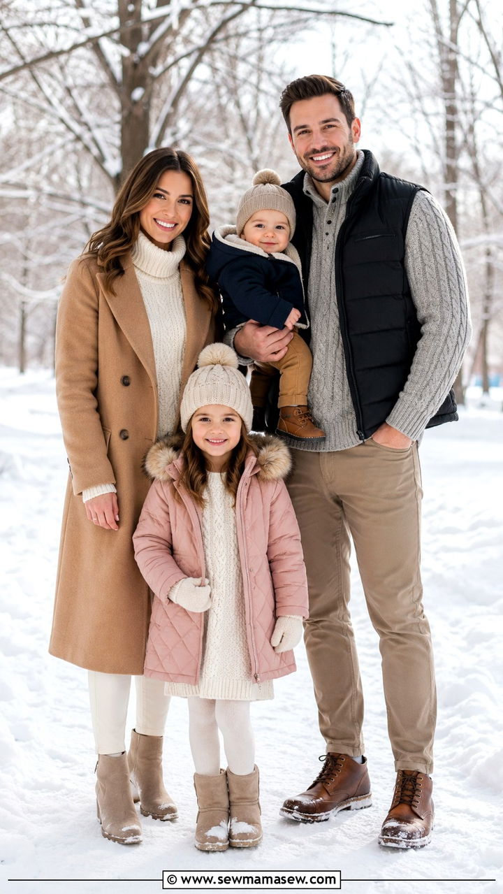 Cozy Layered Winter Family Photo Outfits - 20 Pinterest family photo outfits
