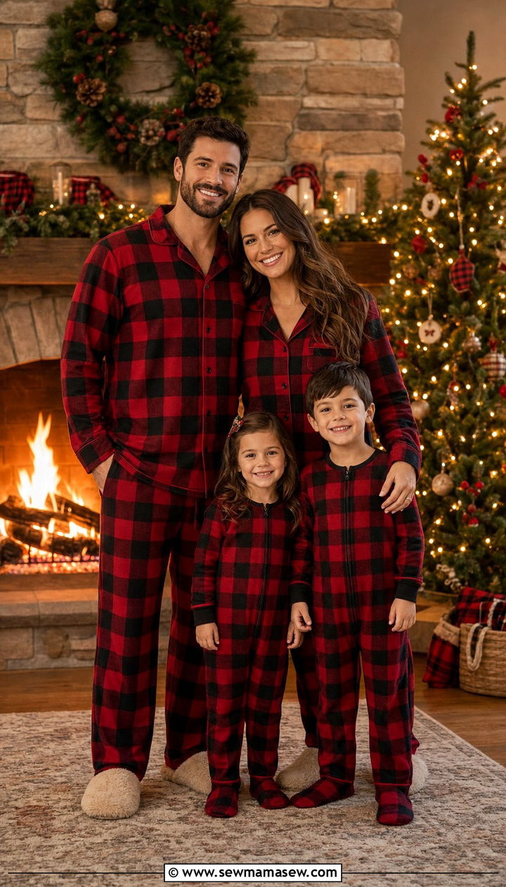 Cozy Pajamas Holiday Family Outfit - 25 cute family photo outfits