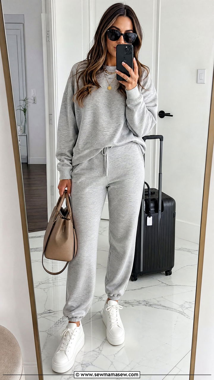 Cozy sweatsuit with platform sneakers outfit - 30 Cozy spring outfit ideas 2026
