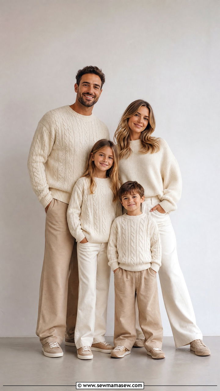 Cream And Beige Family Photo Outfits - 30 casual family photo outfits
