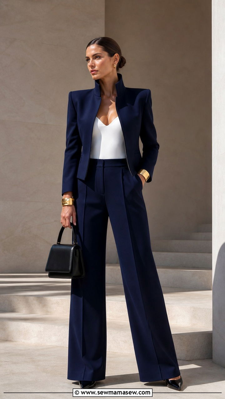 Cream Baggy Suit With Beige Ribbed Tank And Tan Loafers - 40 glamoratti outfits ideas