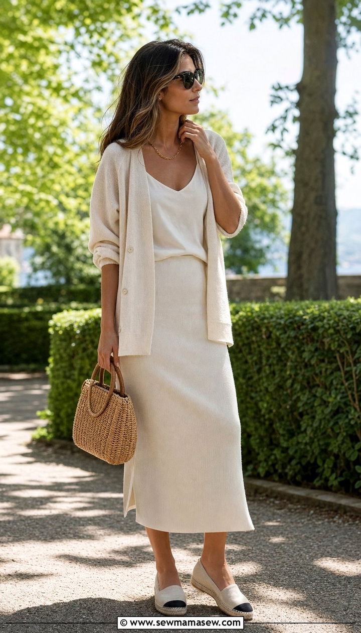 Cream Cardigan Matching Knit Skirt Old Money Summer - 25 Summer old money outfits 2026