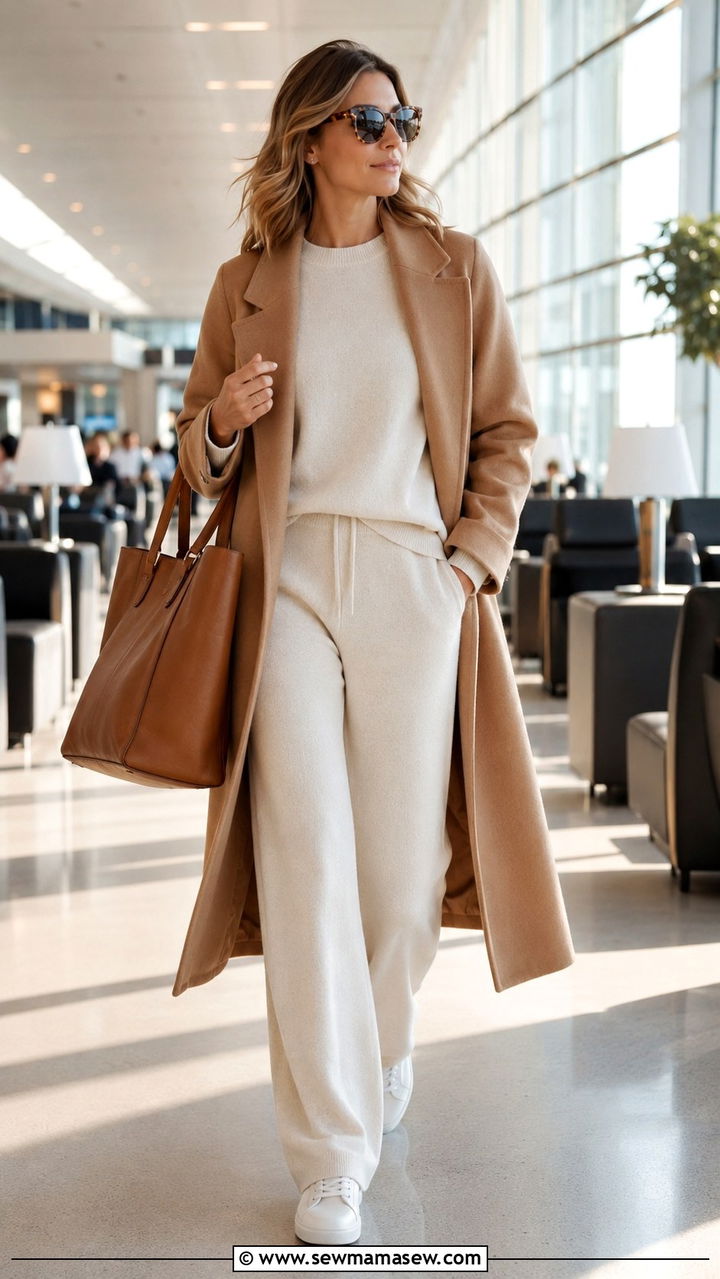 Cream Knit Lounge Travel Outfit - 30 old money outfits aesthetic