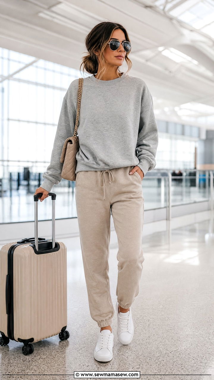 Crew Neck Sweatshirt With Joggers - 30 Crew neck sweatshirt outfit ideas